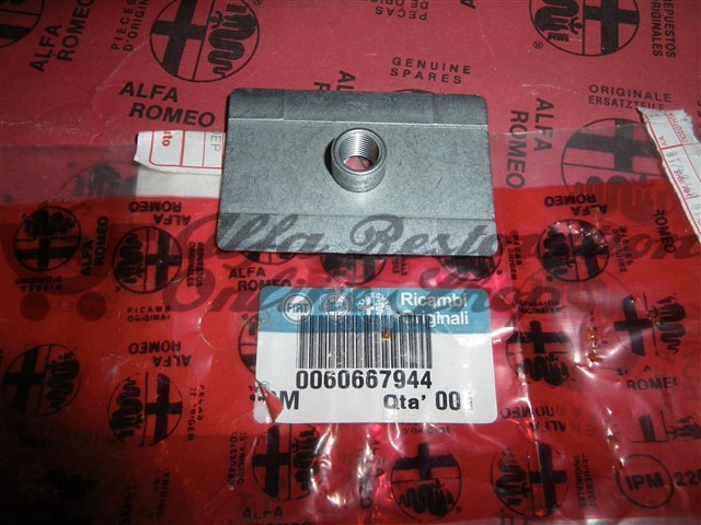 Alfa GTV/Spider 916 Series Phase 2 Window Regulator Mounting Metal Plate (Threaded))
