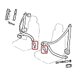 Alfa 164 FL92/Super Front Seat Belt Buckle Coupler (Heated Seats)