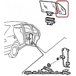 Alfa 33 905 Series Rear Right Door Triangular Window (Gold/Bronze Tint)