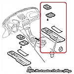 Alfa 156 Fog Light/Mirror Switch Control Panel (LHD/RHD 1997-2001 models)