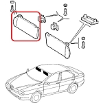 Alfa 166 Left Sunvisor (Grey/LHD)