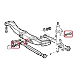 Alfa 147/156 Rear Suspension Control Arms Screw Kit (Front Facing)