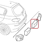 Alfa 147 Rear Bumper Anti-Collision Buffer (Center/Left Side)