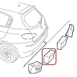 Alfa 147 Rear Bumper Anti-Collision Buffer (Center/Right Side)