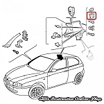 Alfa 147/156/GT/Giulietta C Pillar/Luggage Compartment Decorative Plastic Trim Clip