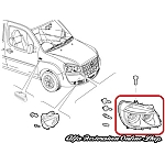 FIAT Doblo (as of 2005) Right Side Headlight (RHD Models)