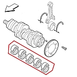 Alfa 159/Brera/Spider/MITO/Giulietta/Tonale 1.8 TB/1.6 JTD Crankshaft Bearings Set (Standard Size)