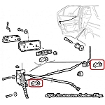 Alfa 33/164/155 Door Locking Mechanism Metal Rod Plastic Clip/Fastener