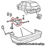 Alfa 33 905 Series Rear Bumper Bracket - Left Side