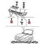Alfa 33 Windscreen Grille/Radiator Grille Plastic Clips