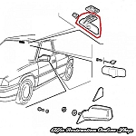 Alfa 33 905/907 Series Rearview Mirror Door Mirror (905 Series)