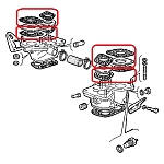 Alfa 33/Alfasud/Sprint Lower Intake Manifold Gasket Set (Boxer 8V Twin Carburetor Engines)