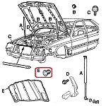 Alfa 75/Milano/145/146/164/GTV/Spider Bonnet Liner Button