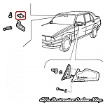 Alfa 75/Milano/164 Series 1 Rearview Mirror Fixing Bracket
