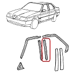 Alfa 164 Rear Left Door Window Vertical Seal