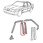 Alfa 164 Front Left Door Window Vertical Seal