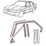 Alfa 164 Front Left Door Upper Window Seal (On Chassis)