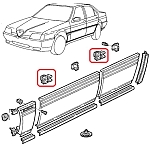Alfa 164 All Models Door Trims Clip (Ribbed Styled Trim)