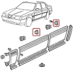 Alfa 164 All Models Door Trims Clip (Ribbed Styled Trim)