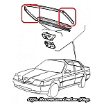 Alfa 164 Rear Windscreen Vertical Chrome Trim Set