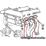 Alfa 75/Alfetta 1.6, 1.8 Carburated/IE Engines Exhaust Manifold/Headers for Cylinder 2 & 3
