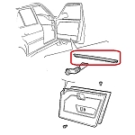 Alfa 33 907 Series Front Left Door Horizontal Window Velour/Trim (Interior Side)