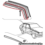 Alfa 75/Milano Right Side Roof Drain Rubber Seal