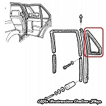 Alfa 75/Milano Rear Right Door Quarter Window Velvet/Seal