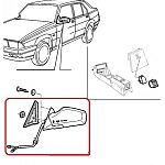 Alfa 75/Milano Left Door Mirror (RHD for Australia/Heated & Folding)