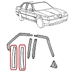 Alfa 164 Front/Rear Doors Black Stickers/Adhesive Set