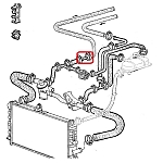 Alfa 33 907 Series IE/16V Cooling Hoses Straight Union (OD: 16 mm)