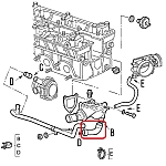 Alfa 155 1.7/1.8/2.0 TS 8V Thermostat Hose