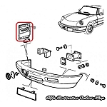 Alfa Spider 115 Series Front Bumper Plastic Right Side Bracket (on Bumber)