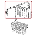 Alfa 155 1.7/1.8/2.0 8V Twin Spark Plug Wires/Ignition Cables Set (LUCAS)