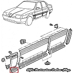 Alfa 164 Front Left Wing Lower Rubber Trim