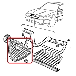 Alfa 164 Super/USA MY '95 Radiator Grille Scudetto (Chrome)
