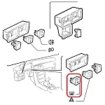 Alfa 33 907 Series Rear Fog Lights Switch (Restyling 1993-1994 Models)
