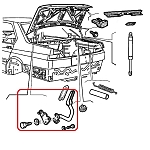 Alfa 164 Boot/Trunk Hinges Set