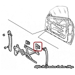 Alfa GTV/Spider 916 Series Right Door Window Regulator Mounting Pad (Rear Side)