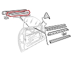 Alfa Spider (916 Series) Right/Left Door Window Horizontal Plastic Channel
