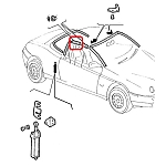 Alfa Spider 916 Series Soft Top Rear Right Seal (Window Top)