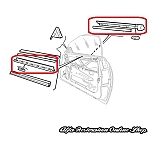 Alfa Spider (916 Series) Right/Left Door Window Horizontal Rubber Seal/Trim Set