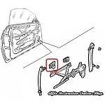 Alfa GTV/Spider 916 Series Left Door Window Regulator Mounting Pad (Rear Side)