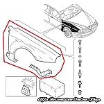 Alfa 156 GTA Front Right Wing (2001-2005)