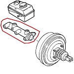 Alfa 33/Alfasud/Sprint ATE Brakes Master Cylinder (ID 19 mm/3 ports with front facing vertical port)
