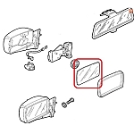 Alfa 164 Left Door Rearview Mirror Glass (LHD)