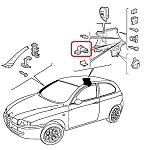 Alfa 147 Rear Parcel Shelf Swivel Pin Clip (Right Side)
