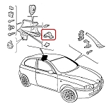 Alfa 147 Rear Parcel Shelf Swivel Pin Clip (Left Side)