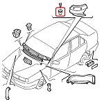 Alfa 155/166 Windscreen Wiper Grille Button