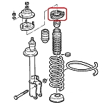 Alfa 164 Rear Suspension Spring Upper Rubber Mount/Ring Set
